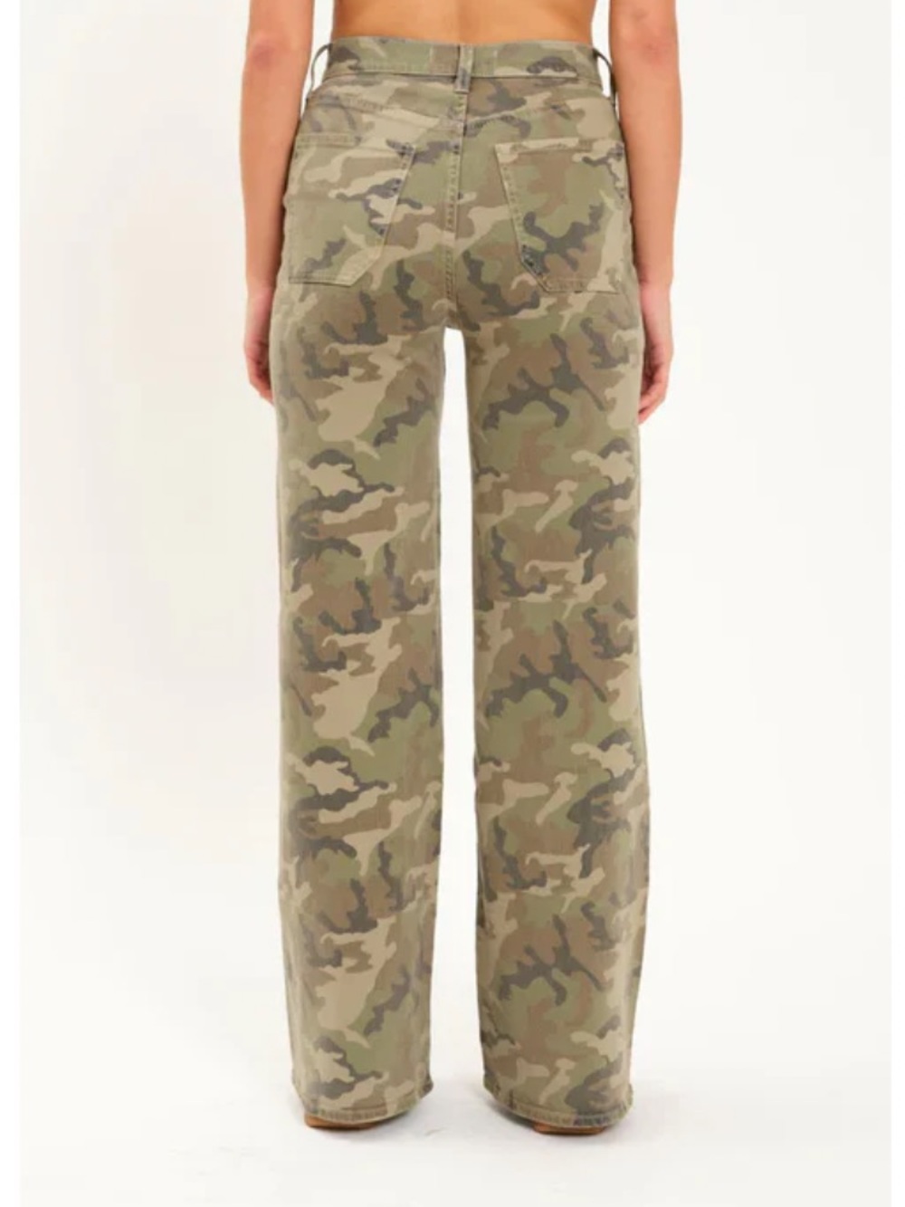 DAZE Organic Cotton Far Out High Rise Wide Leg Camo Jeans 26 - Picture 3 of 7